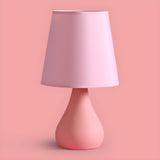 Stylish Macaron Cone Shape Fabric  Bedroom Table Lamp Image - 7