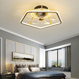 Stylish Metal Geometric Frame Ceiling Fan with Light Image - 4