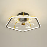 Stylish Metal Geometric Frame Ceiling Fan with Light Image - 6