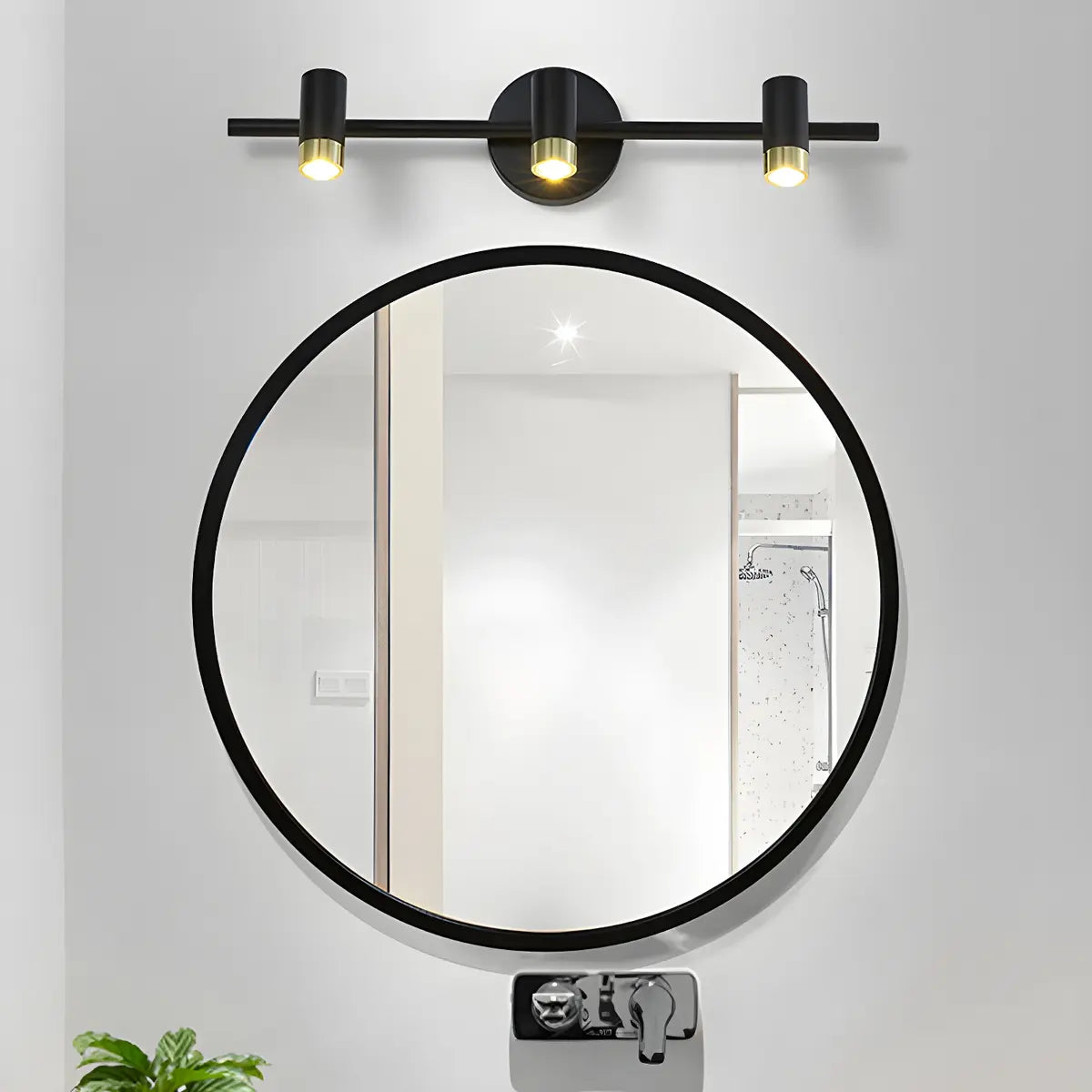 Stylish Metal Small Cylinder Bathroom Vanity Light Image - 1