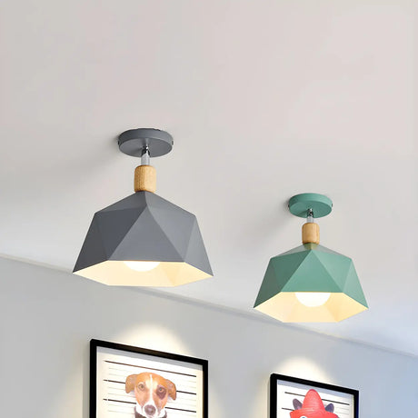 Stylish Mini Polygon LED Semi-Flush Mount Ceiling Light Image - 1