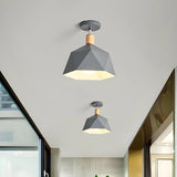 Stylish Mini Polygon LED Semi-Flush Mount Ceiling Light Image - 10