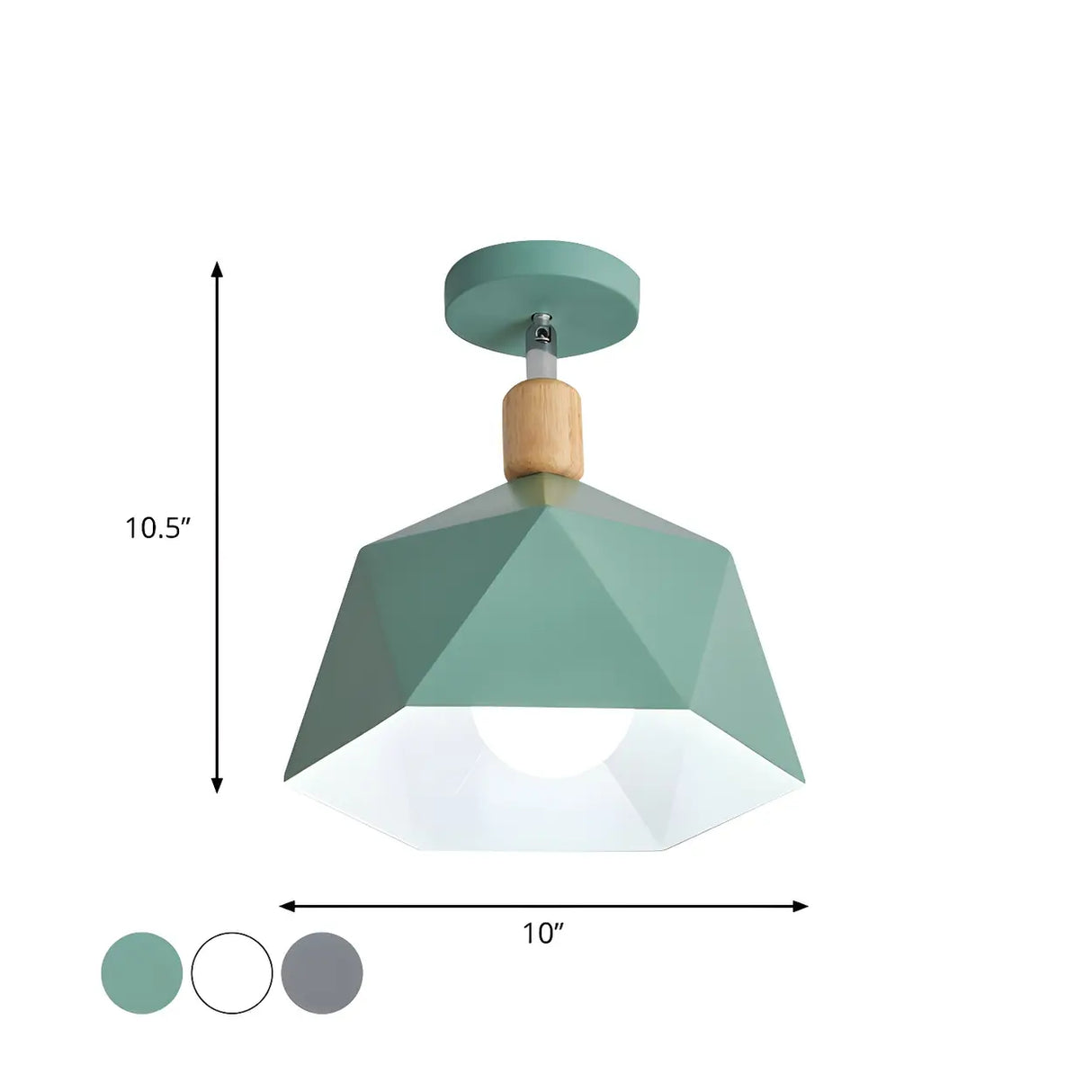 Stylish Mini Polygon LED Semi-Flush Mount Ceiling Light 