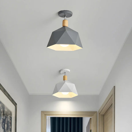 Stylish Mini Polygon LED Semi-Flush Mount Ceiling Light Image - 2