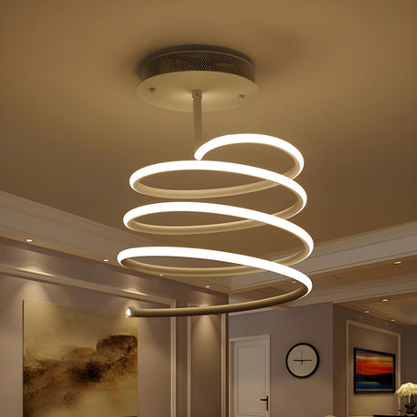 Stylish Mini White Spiral LED Flush Mount Ceiling Light Image - 1