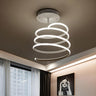 Stylish Mini White Spiral LED Flush Mount Ceiling Light Image - 3