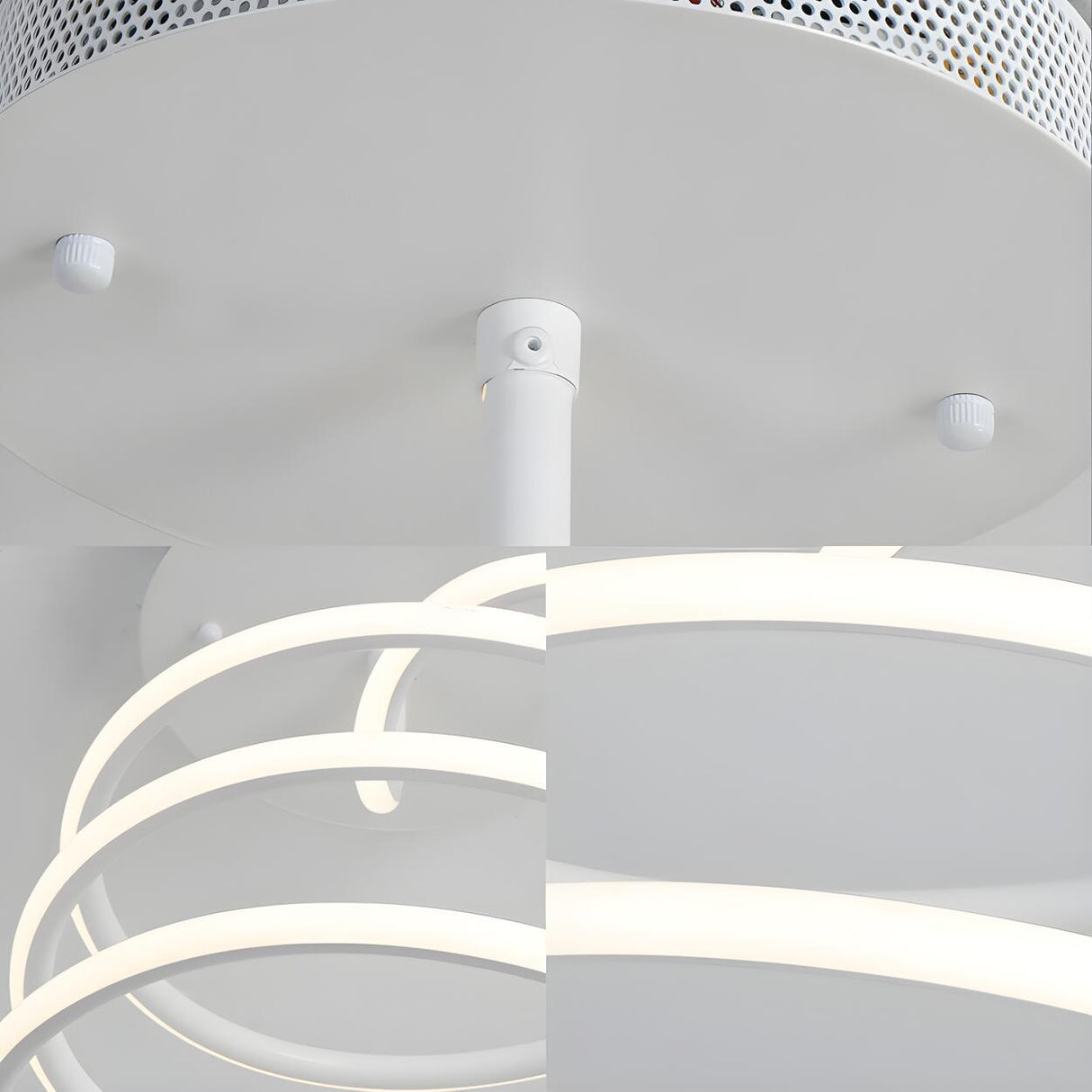 Stylish Mini White Spiral LED Flush Mount Ceiling Light Image - 6