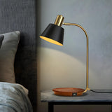 Stylish Minimalist Black Bell Shade Metal Table Lamp Image - 1