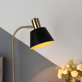 Stylish Minimalist Black Bell Shade Metal Table Lamp Image - 2