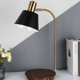 Stylish Minimalist Black Bell Shade Metal Table Lamp Image - 3