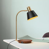 Stylish Minimalist Black Bell Shade Metal Table Lamp Image - 4