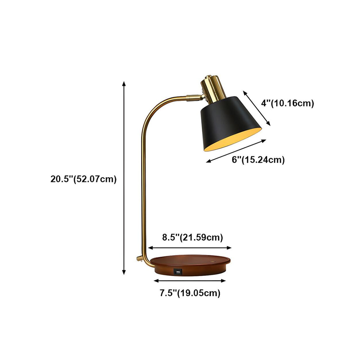 Stylish Minimalist Black Bell Shade Metal Table Lamp 