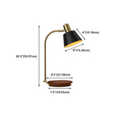 Stylish Minimalist Black Bell Shade Metal Table Lamp #size