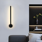 Stylish Minimalist Black Linear LED Vanity Wall Light Image - 16