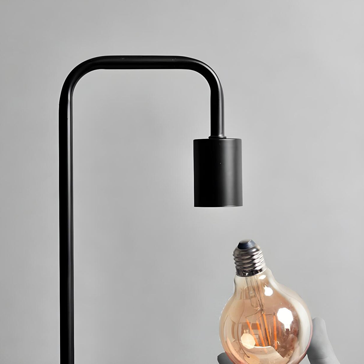 Stylish Minimalist Black Linear Wooden Base Table Lamp Image - 15