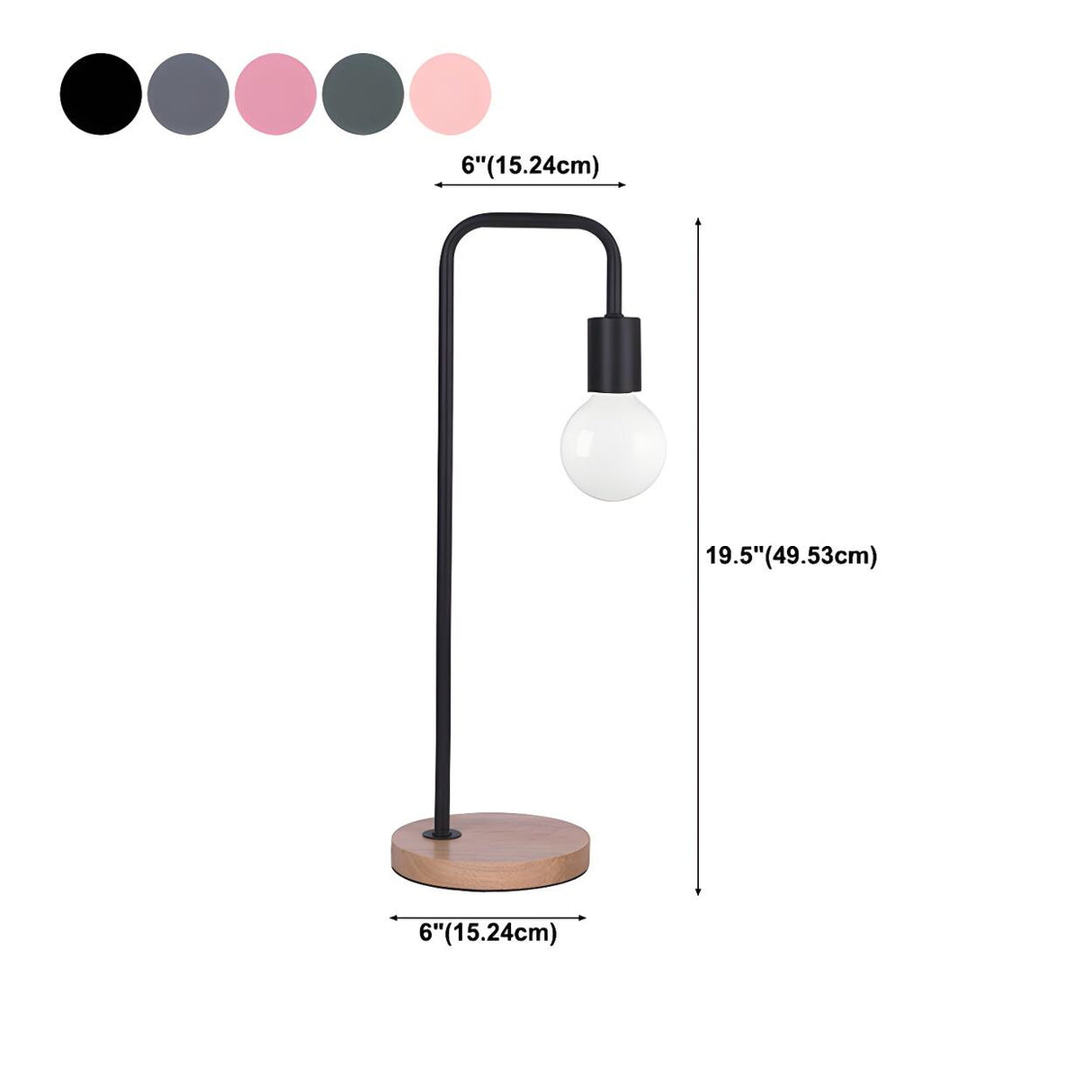 Stylish Minimalist Black Linear Wooden Base Table Lamp 