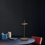 Stylish Minimalist Circle Shade Black Metal Table Lamp Image - 3