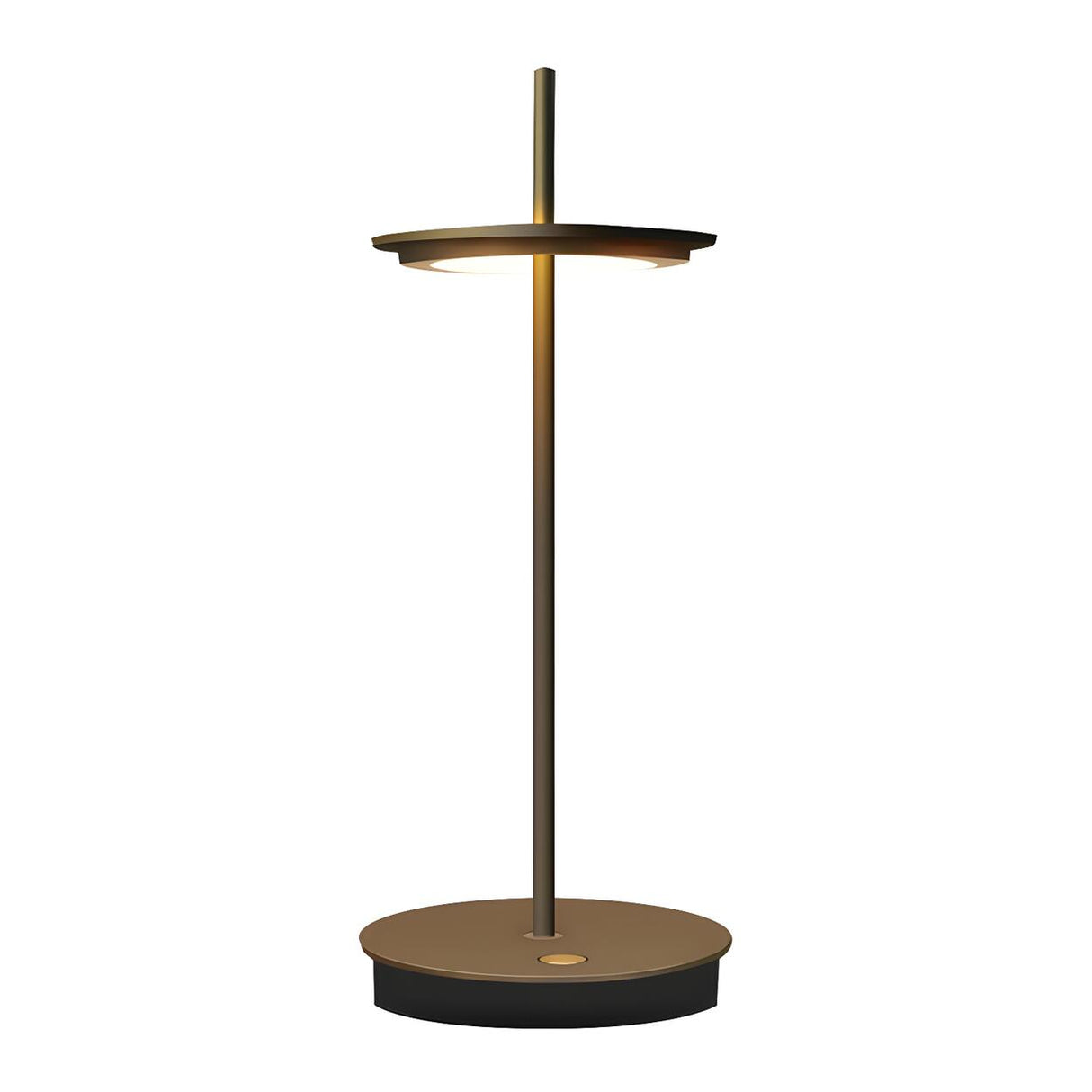 Stylish Minimalist Circle Shade Black Metal Table Lamp Image - 5