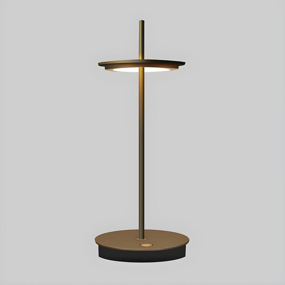 Stylish Minimalist Circle Shade Black Metal Table Lamp Image - 6