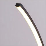 Stylish Minimalist Curved Linear Metal Table Lamp Image - 10