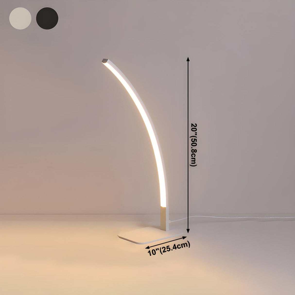 Stylish Minimalist Curved Linear Metal Table Lamp 