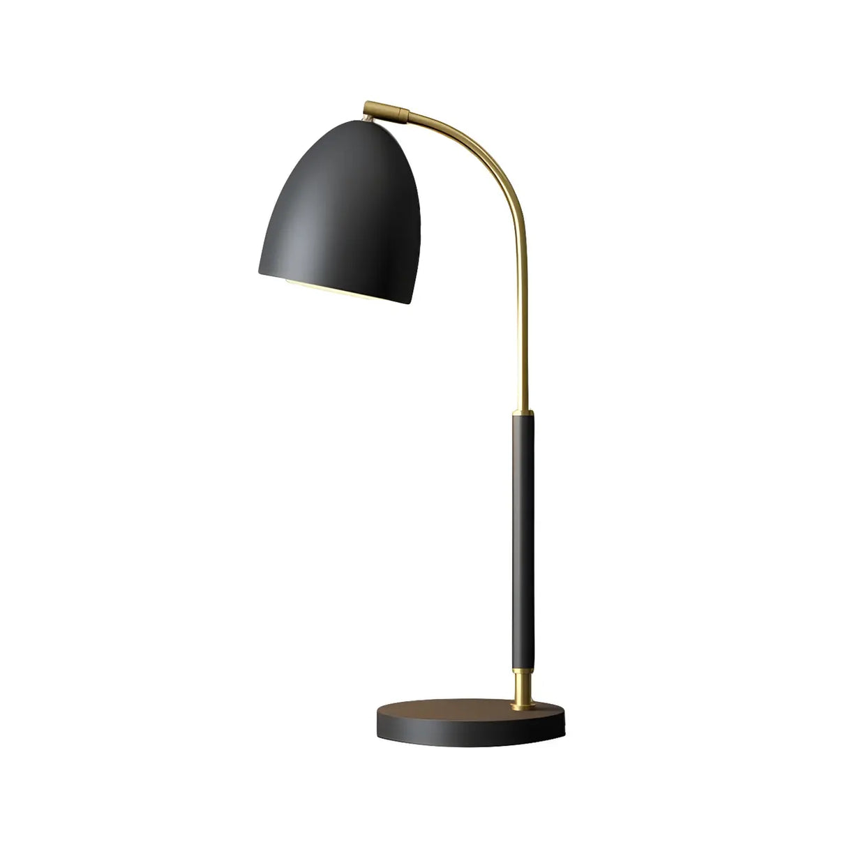 Stylish Minimalist Dome Metal Black Bedside Table Lamp Image - 3