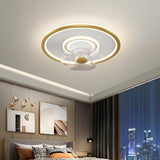 Stylish Minimalist Ring Ceiling Fan with LED Light Image - 12