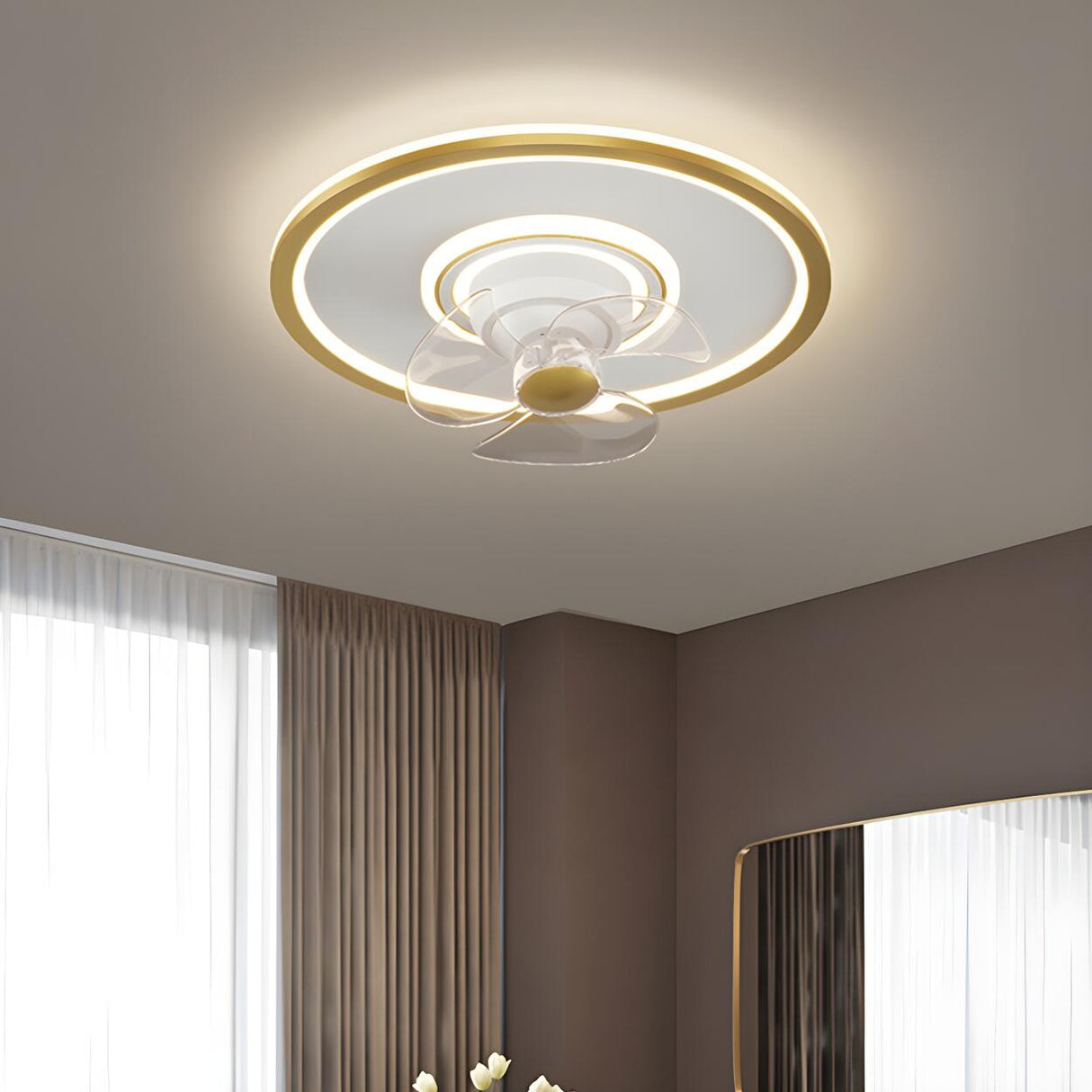 Stylish Minimalist Ring Ceiling Fan with LED Light Image - 3