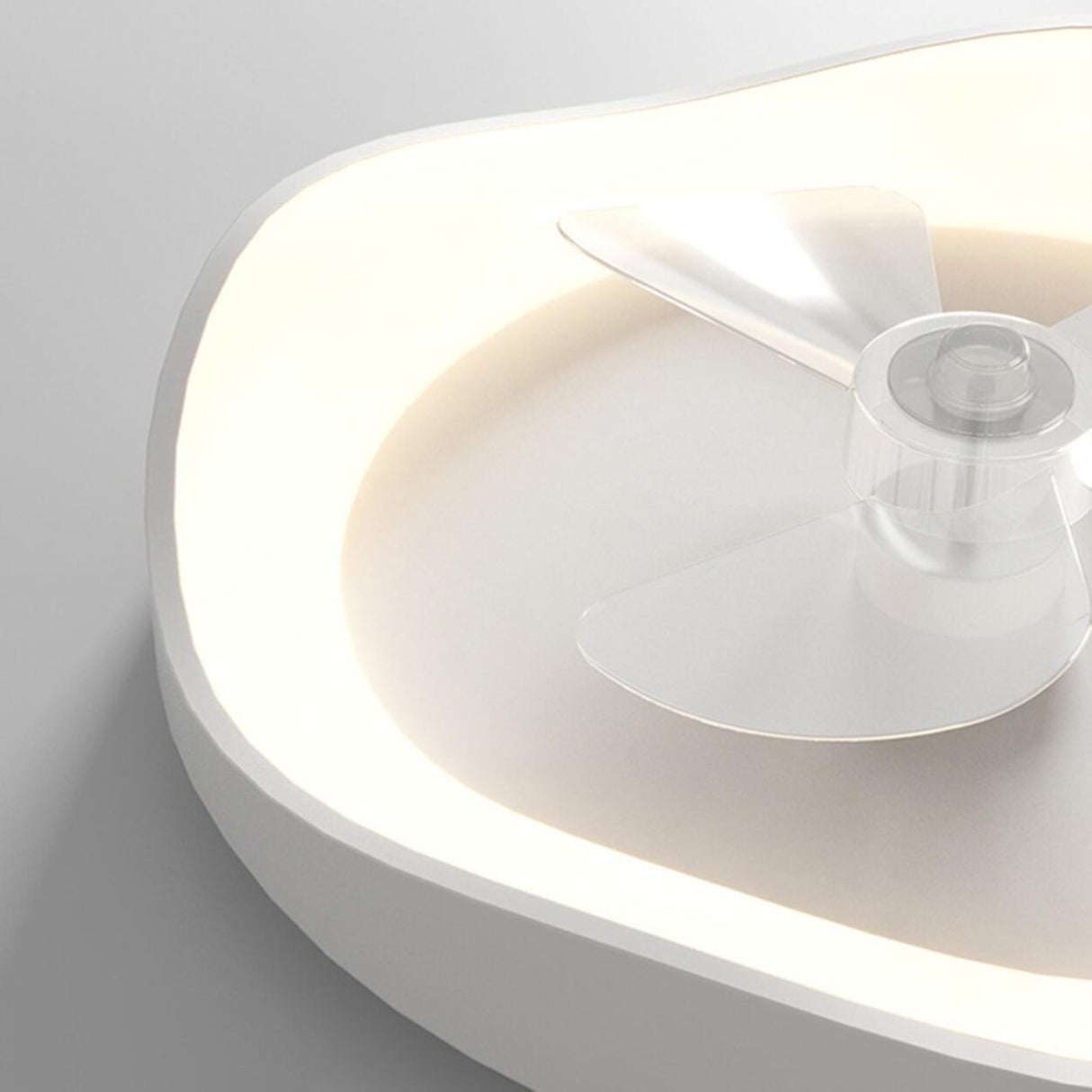 Stylish Minimalist Round White LED Ceiling Fan Light Image - 11