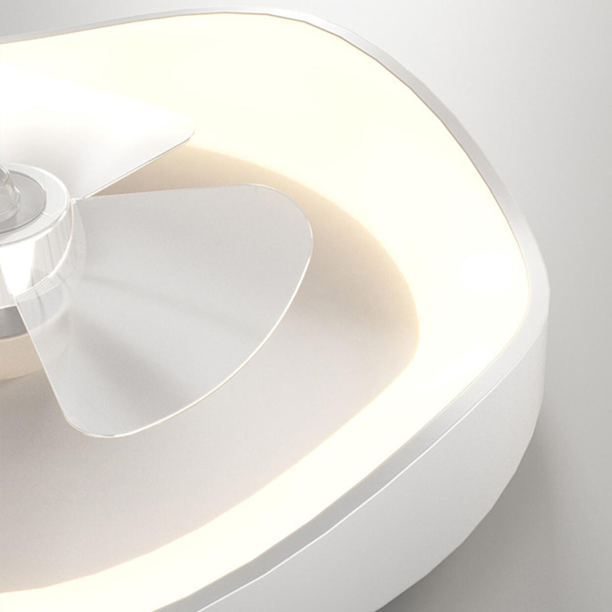 Stylish Minimalist Round White LED Ceiling Fan Light Image - 12