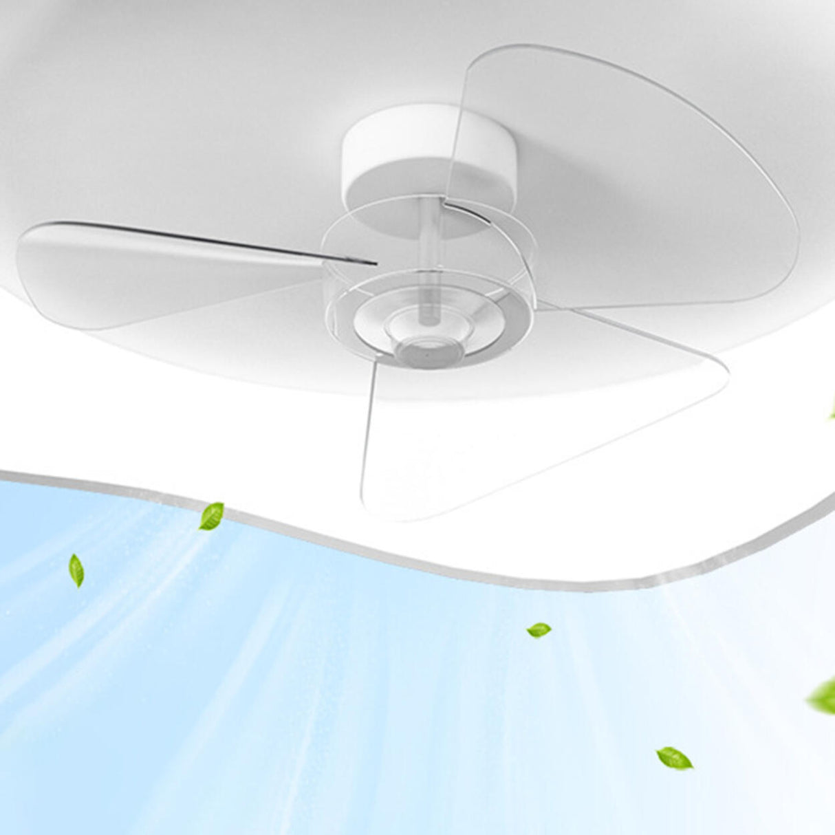 Stylish Minimalist Round White LED Ceiling Fan Light Image - 14