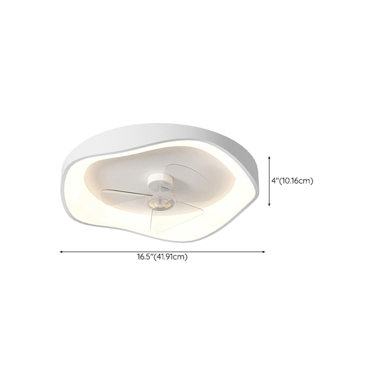 Stylish Minimalist Round White LED Ceiling Fan Light 