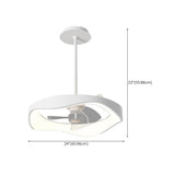 Stylish Minimalist Round White LED Ceiling Fan Light Image - 20