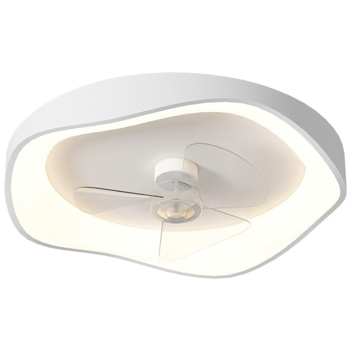 Stylish Minimalist Round White LED Ceiling Fan Light Image - 7