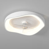 Stylish Minimalist Round White LED Ceiling Fan Light Image - 8