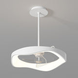 Stylish Minimalist Round White LED Ceiling Fan Light Image - 9