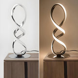 Stylish Minimalist Spiral Bar Metal LED Table Lamp Image - 8