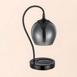 Stylish Modern Black Glass Globe Shade Metal Table Lamp Image - 6