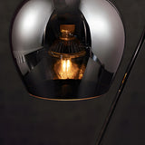 Stylish Modern Black Glass Globe Shade Metal Table Lamp Image - 8