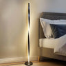 Stylish Modern Black Spiral Bedside LED Floor Lamp Image - 1