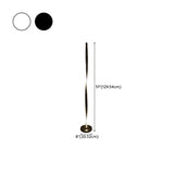 Stylish Modern Black Spiral Bedside LED Floor Lamp #size