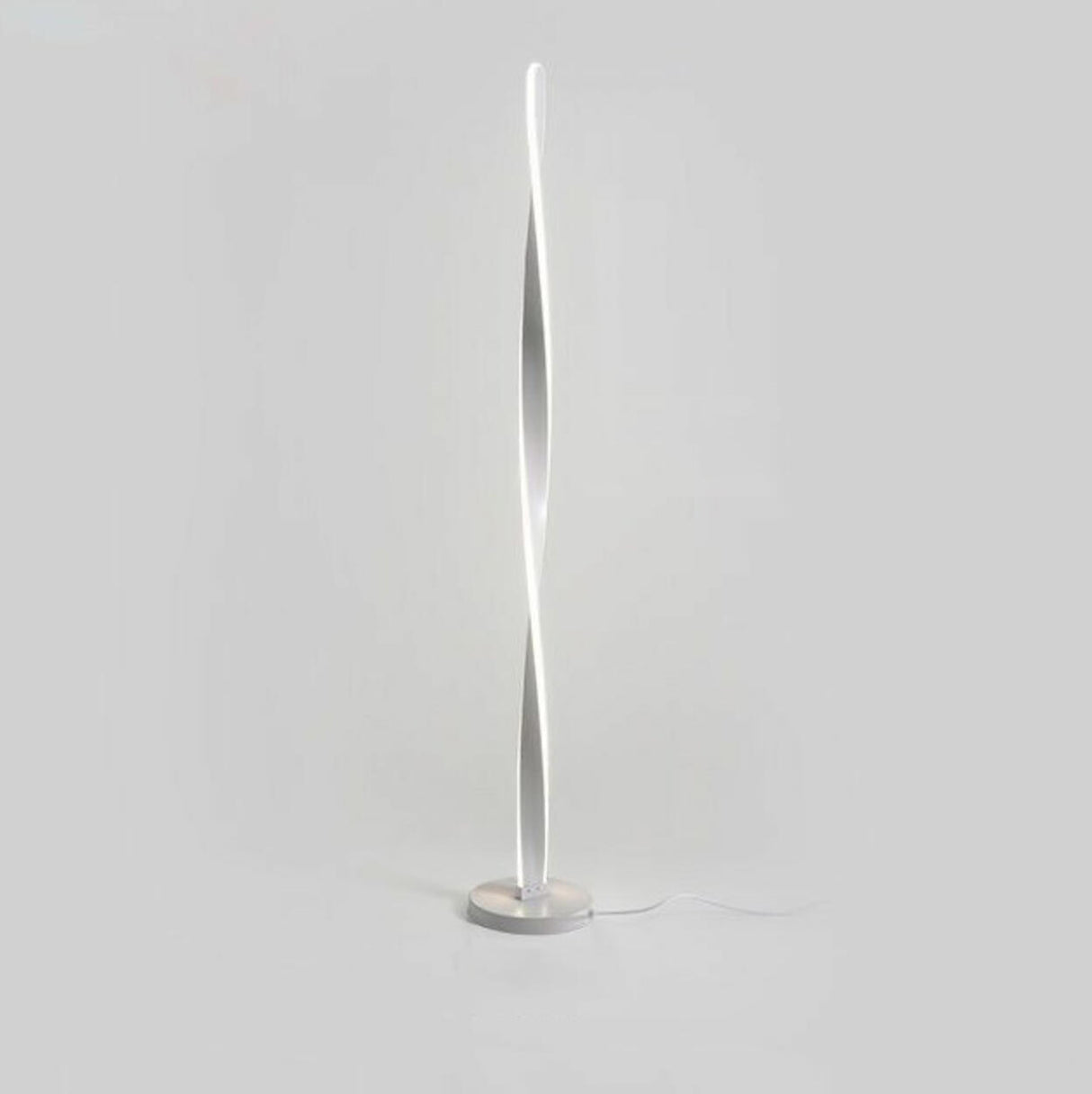 Stylish Modern Black Spiral Bedside LED Floor Lamp Image - 4