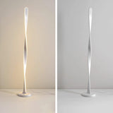 Stylish Modern Black Spiral Bedside LED Floor Lamp Image - 8