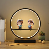 Stylish Modern Circular Plum Decor LED Table Lamp Image - 10