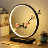 Stylish Modern Circular Plum Decor LED Table Lamp Image - 13