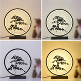 Stylish Modern Circular Plum Decor LED Table Lamp Image - 21