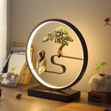 Stylish Modern Circular Plum Decor LED Table Lamp Image - 3