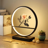 Stylish Modern Circular Plum Decor LED Table Lamp Image - 6