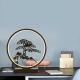 Stylish Modern Circular Plum Decor LED Table Lamp Image - 7