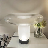 Stylish Modern Clear Glass Round Geometric Table Lamp Image - 14